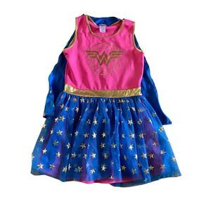 Wonder Woman Dress Cosplay Costume Halloween Size 14-16 Girl’s